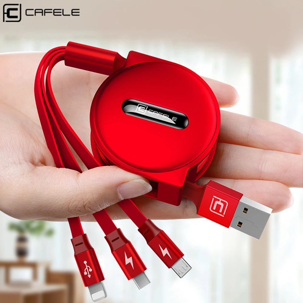 Cafele 3 в 1 usb type C Micro USB кабель type-c для iPhone кабель зарядного устройства 120 см 3A кабель быстрой зарядки USB C