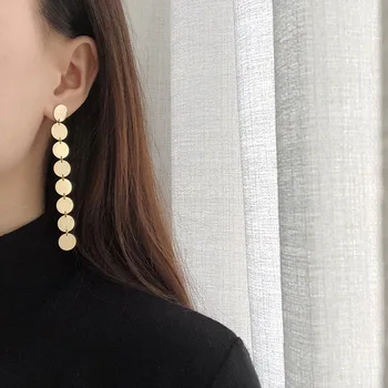 

Amaiyllis 14k Gold Coins Tassel Earrings Women Gold Color long Dangle Earrings Bohemia Jewelry Statement