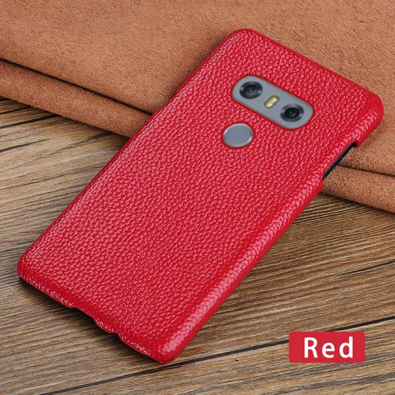 Red Чехол для телефона для LG G6 G7 G8s G3 G4 G5 ThinQ V20 V30 V40 V50 чехол ThinQ из воловьей кожи с зернистой текстурой задняя крышка - Цвет: Red