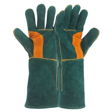 OLSON DEEPAK HY038 сварочные перчатки для мастерской, термостойкие кожаные перчатки для барбекю, кемпинга, приготовления пищи, сварочные перчатки для выпечки, перчатки для барбекю
