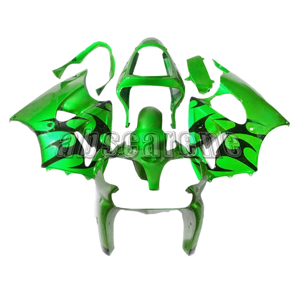 Полный обтекатели для Кавасаки ZX6R ZX-6R 2000 2001 2002 ABS пластиковые детали для мотоцикла кузов блеск зеленый черный обтекатель комплект