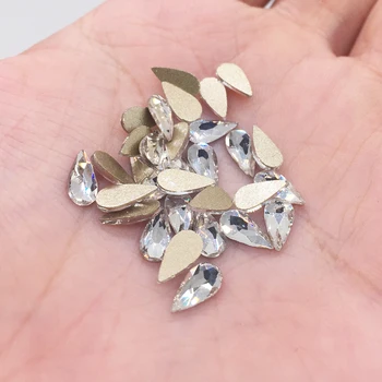 

30pcs 4*8mm Rhinestones Tears Shape Crystal AB Flat Back Nail Rhinestone 3D Non HotFix Nail Art Decoration DIY Tool