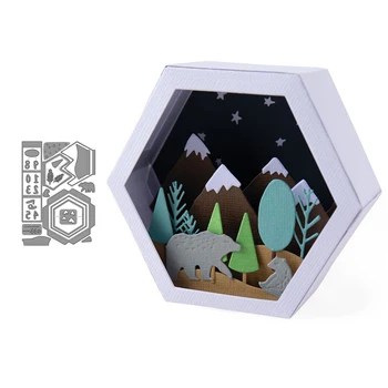 

Box Winter Scene Metal Cutting Star Dies for DIY Scrapbook Cutting Die Paper Cards Embossed Decorative Craft Die Cut 2020 New