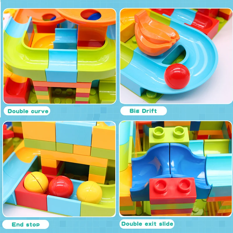 101 404 PCS Marble Race Run Maze Balls Track Building Blocks DIY Funnel Slide Assemble Bricks 3