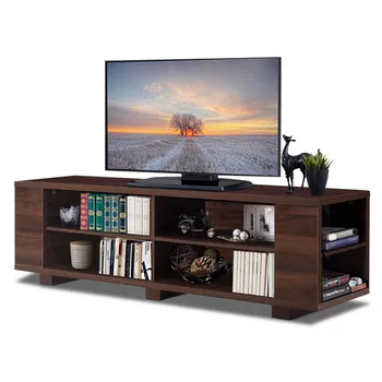 

59" Console Storage Entertainment Media Wood TV Stand HW60170