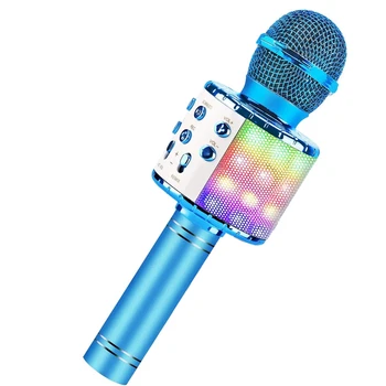 

Portable Wireless Bluetooth Karaoke Microphone with LED Lights Karaoke Player Recording Studio for Kids