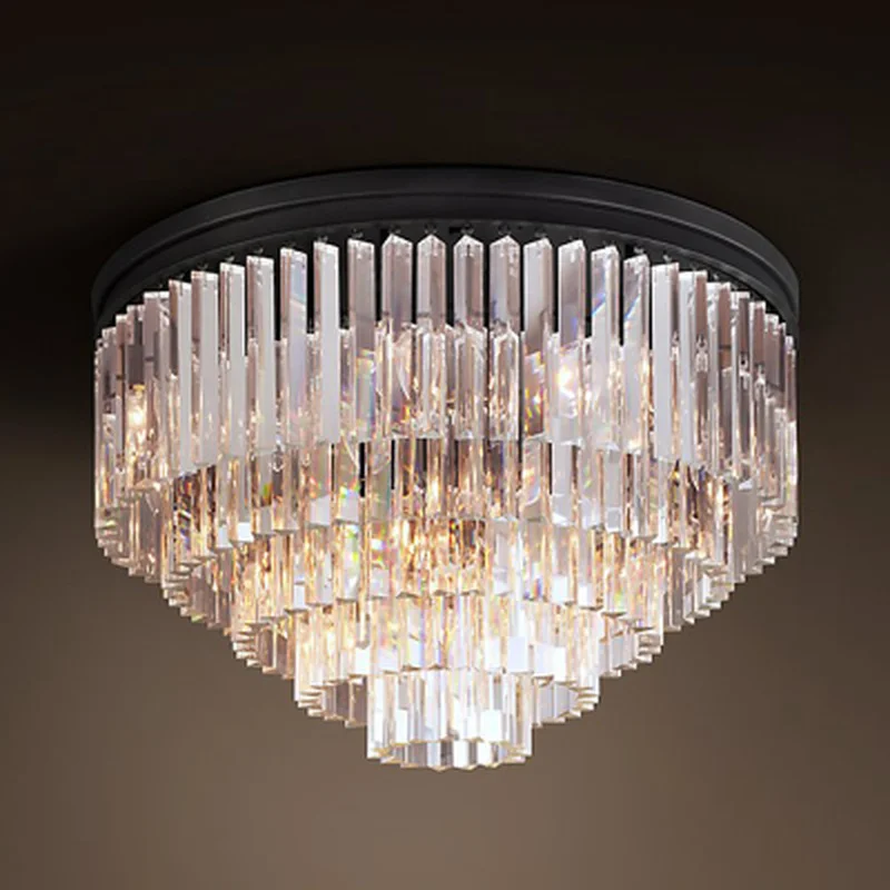 

Free Shipping Modern Vintage Chandelier Crystal Flush Ceiling Mounted Light for Home Hotel Decoration