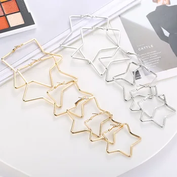 

Oversize Gold Big Circle Hoop Earrings Set for Women Vintage Steampunk Ear Clip Wedding Party Jewelry Gift 2020 Wholesale