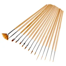 15 шт./компл. разных Форма перо Краски щетка многофункциональная деревянная ручка, акварель щетка для ногтей, для девушек, студентов, товары для рукоделия