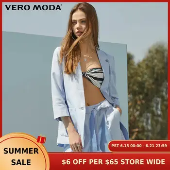 

Vero Moda Women's Linen Lapel Plaid One-button Blazer | 319208519