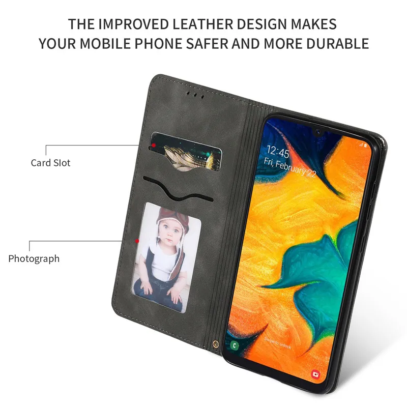 Чехол-книжка для samsung Galaxy A30 из искусственной кожи, чехол-книжка для samsung A30, чехол для телефона samsung Galaxy A30