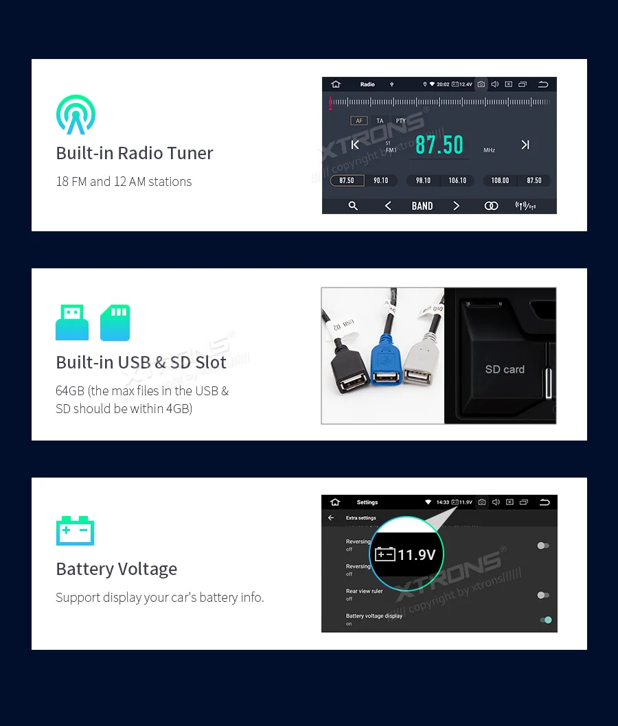 Perfect 10.1" Android 9.0 OS 2 Din Car DVD Multimedia Two Din Car Navigation GPS Double Din Car Radio with HDMI Output Function Support 19