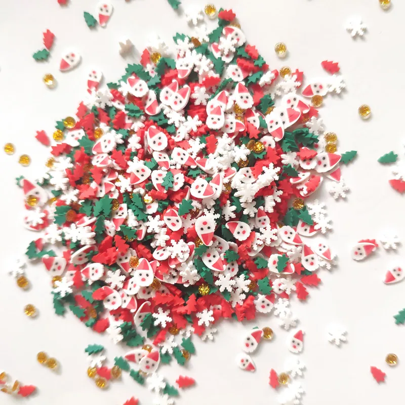 

Merry Chrismas Santa Claus Trees Sequins Nails Art Polymer Clay Acessories DIY Scrapbook Shakes Card Making Color Collection