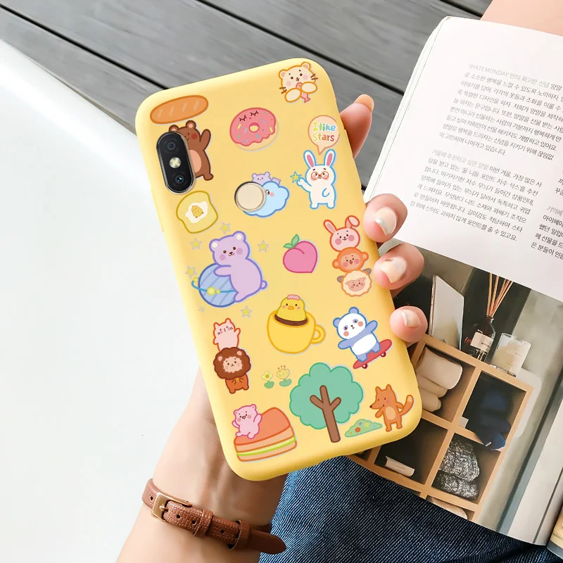 TPU Shell Black Soft For XIAOMI Redmi S2 Case Silicone Matte Fundas For Redmi S2 Case Personality Cute Cartoon Phone Case Cover leather phone wallet Cases & Covers