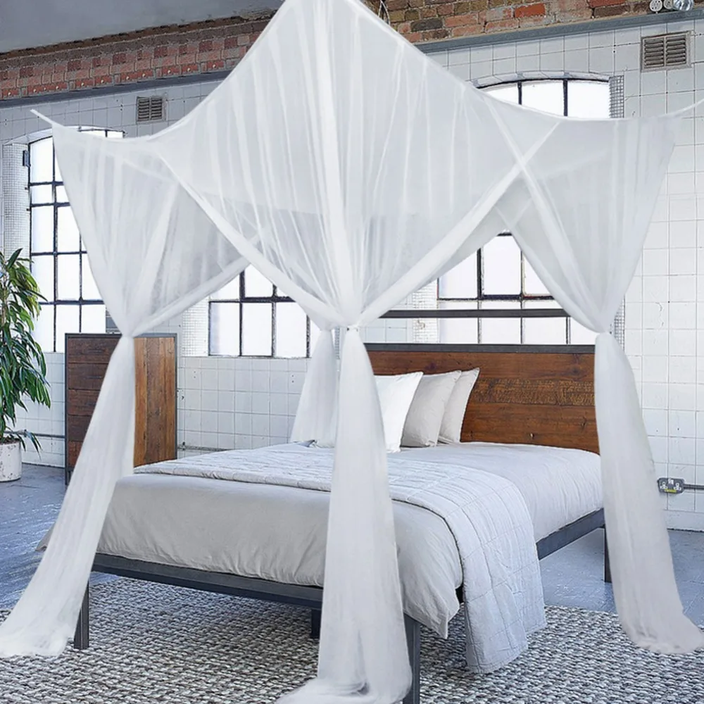 European Style Bed Canopy Mosquito Net 4 Corner Full Netting For - European Style Bed Canopy Mosquito Net 4 Corner Full Netting For