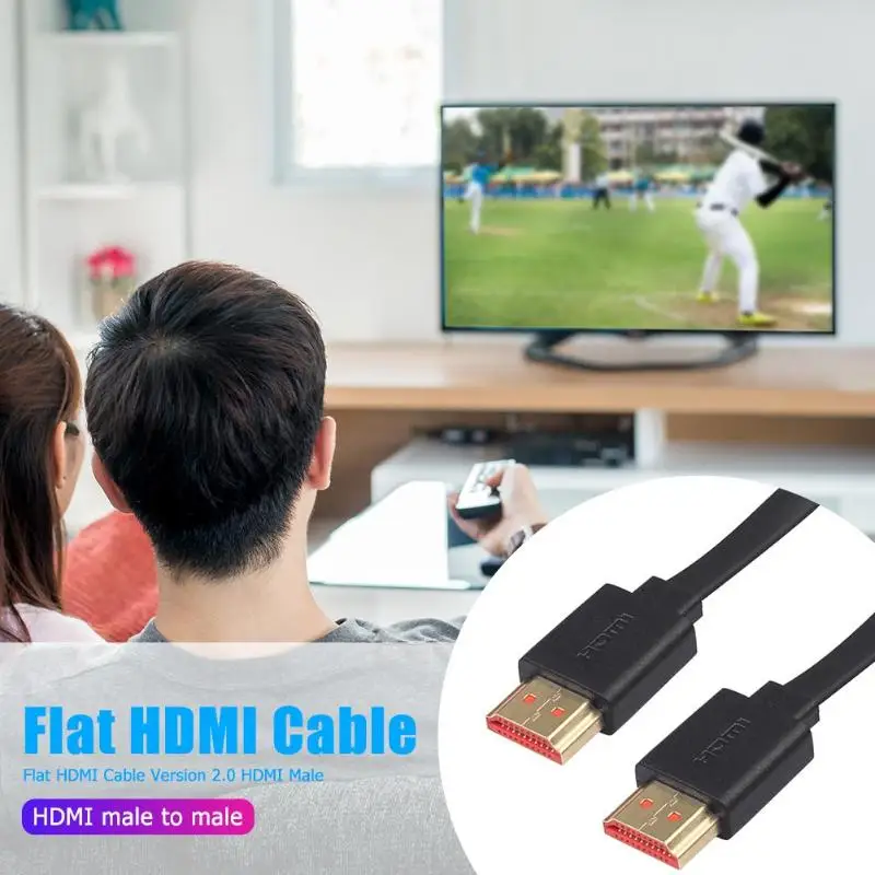 Высокоскоростной плоский кабель HDMI шнур поддерживает разрешение 4K x 2K ультра легкий для ТВ компьютера телеприставка HDTV ЖК-дисплей проектор