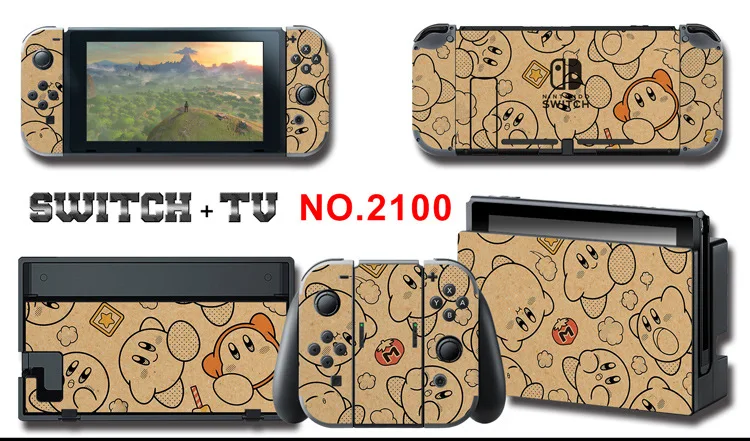 1set New Cute Anime Full Body Sticker for NS Switch Protective Cover Skin Colorful Art for Game Console Joy-Con Controller Decor
