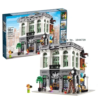 

In Stock MOC Creator Expert City Street View European Style Bookshop Model Building Blocks Bricks Kit Compatible lepines 10270