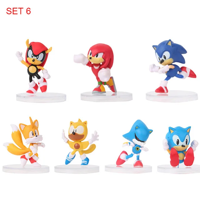 Sonic Figures Action Doll Anime Cartoon Sonic Knuckles Shadow Amy Rose Toys Kids