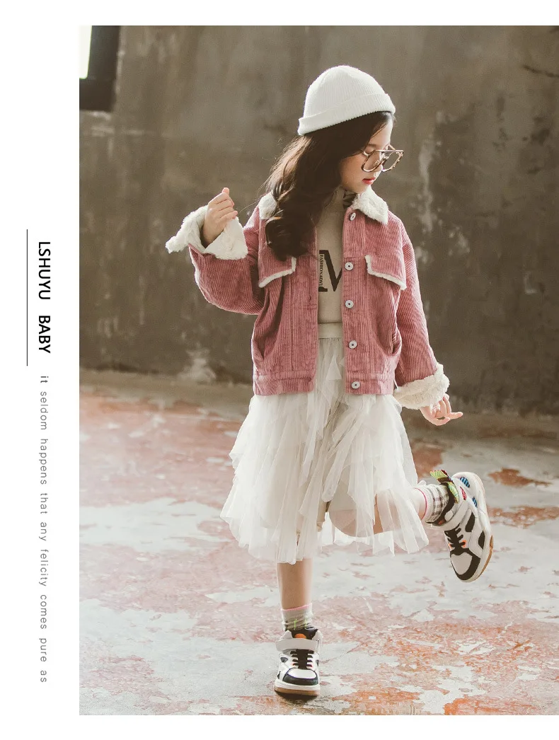 Куртка для девочек; Вельветовая куртка; Новинка года; стильное осенне-зимнее Детское пальто для больших мальчиков; детская Вельветовая куртка в Корейском стиле для маленьких мальчиков