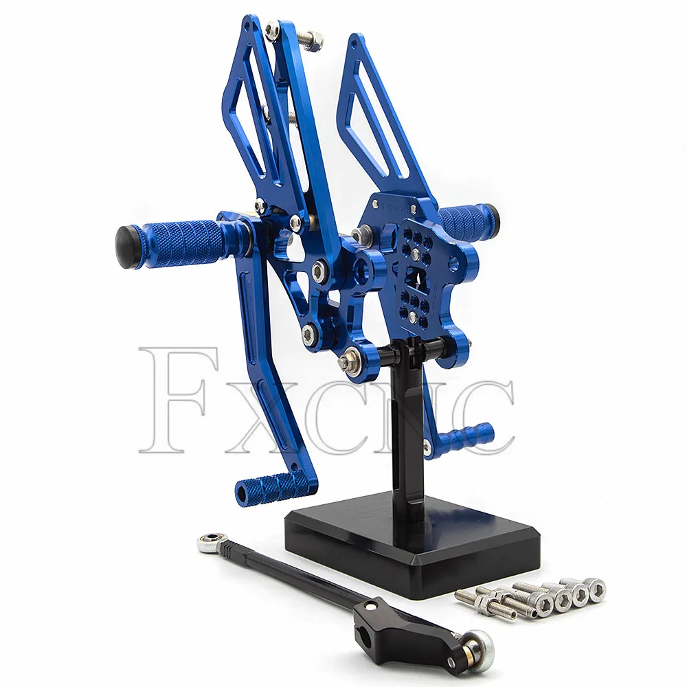Для KAWASAKI ZX-14R/ABS 2012- CNC алюминиевый сплав мотоцикл подножка для ног Педаль peg Rearset задний Набор - Цвет: Blue