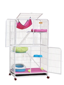 

Clearance Cat Cage Cat Villa Household Three-story Indoor Double-layer Cat Cage Cat House Large Cat House Pet Cat Litter