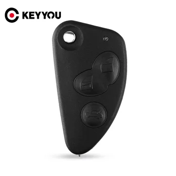 

KEYYOU For Alfa Romeo 147 156 166 GT Flip Key Shell Blank SIP22 Blade Replacement Remote Key Case Keyless Cover Fob 2/3 Buttons