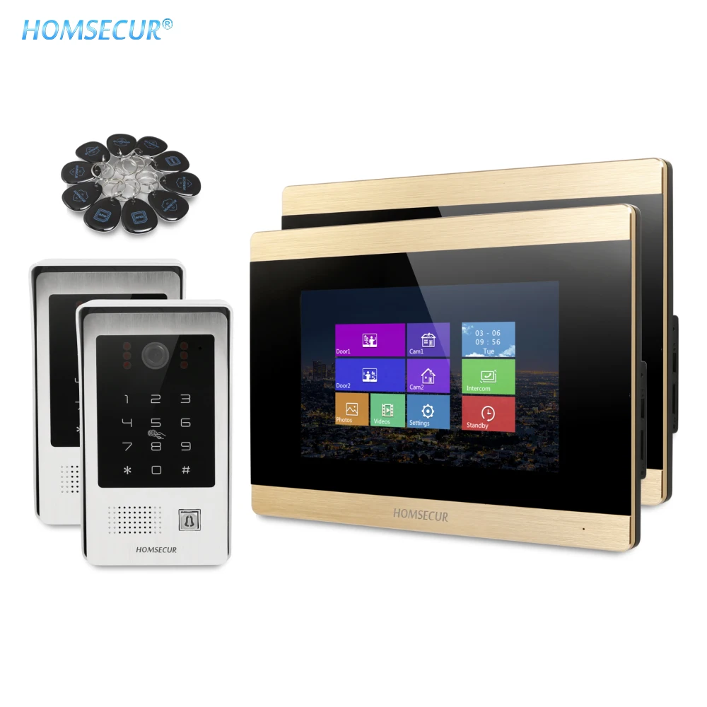 HOMSECUR 7\ Wired Hands-free Video Door Phone Intercom System with Call Transfer BC091+BM715-G HOMSECUR 7\ Wired Hands-free Video Door Phone Intercom System with Call Transfer BC091+BM715-G