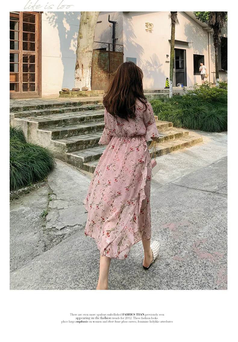 Серия MORI, пасторальный стиль, элегантная юбка Феи, Летний Стиль, ретро шик, шифоновое платье с цветочным рисунком