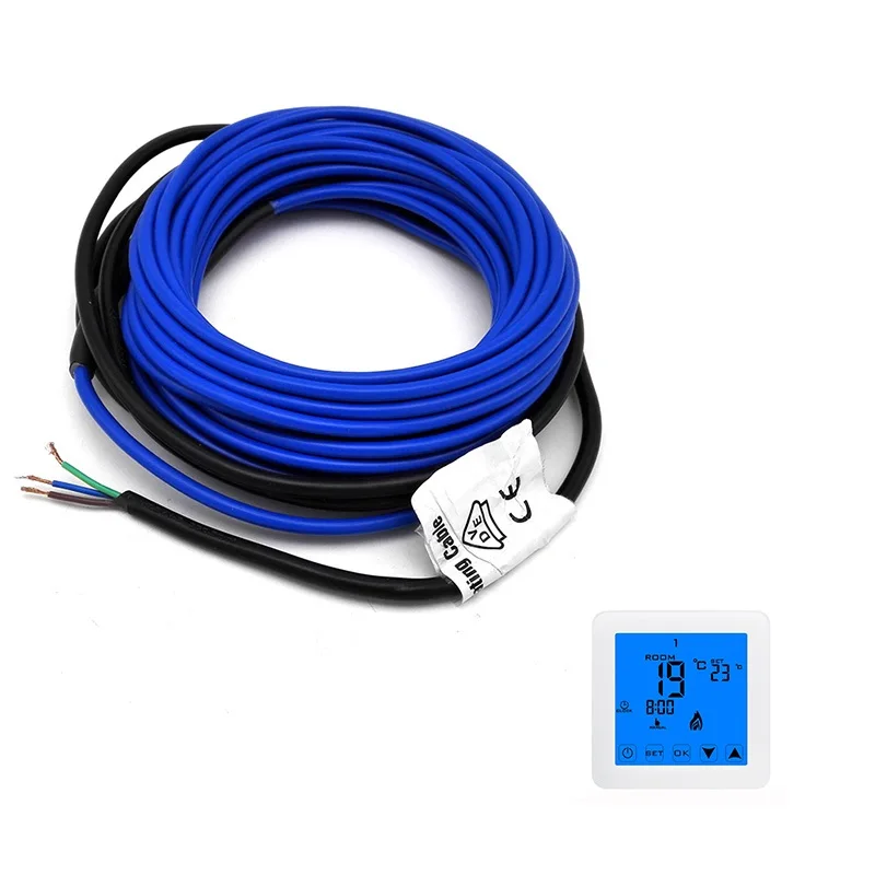 HY08WE-1B with Cable Все размеры 20 Вт/м Инфракрасный нагревательный кабель 220 В двухпроводник Крытый открытый теплый пол провода подъездная дорога гараж таяния снега - Цвет: HY08WE-1B with Cable