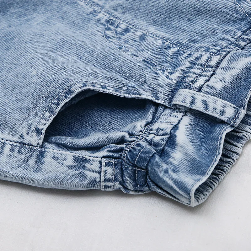 Girls Lower Apron Summer New Style Korean-style Fashion-Style Casual Phi Gold Belt Girls' Denim Shorts Ym053