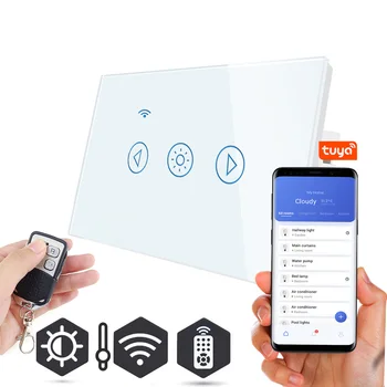 

New US Standard Touch Dimmer Switch Wifi Tuya App Remote Control 1 Gang Wall Light Adjust Light Smart Automation Switch 220V