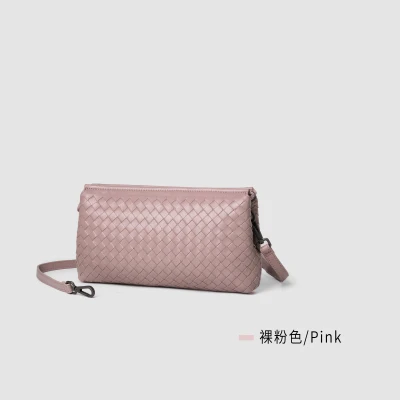 Pink Сумки для женщин из мягкой овечьей кожи высокого качества, сумка-мессенджер из натуральной кожи, сумки на плечо, вязаные через плечо, маленькие женские - Цвет: Pink