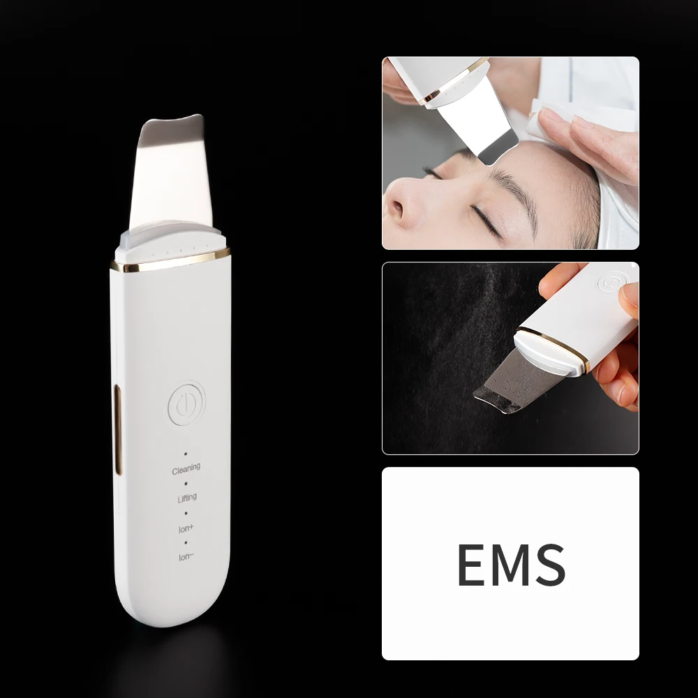 

Ultrasonic Deep Face Cleaning Machine Skin Scrubber EMS Vibration Massage Blackhead Removal Exfoliating Pore Cleaner Tools