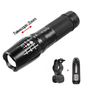 

LED Flashlight 18650 Zoomable Flashlight 5 Modes Super Bright Outdoor Light Military Torch Flashlight 5 Modes T6 Flashlight