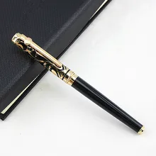 Duke Noble Ручка-роллер с гладкой заправкой, сапфир/рубин, подарочные ручки, черный баррель, бизнес-офис, товары для дома и школы