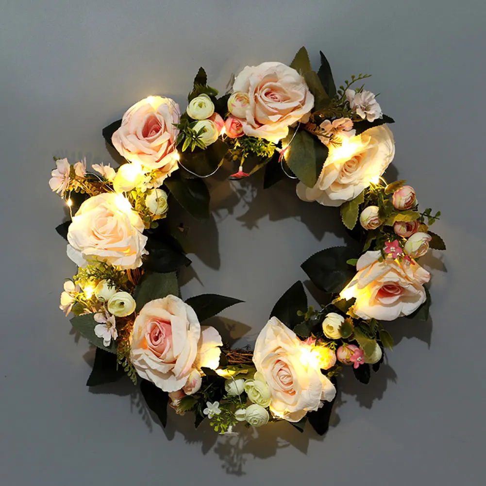 

Door Crafts Ornament Romantic Cloth Hanging Wreath Party Wall Chritmas Artifical Rose Flower Decorative Wedding Bar