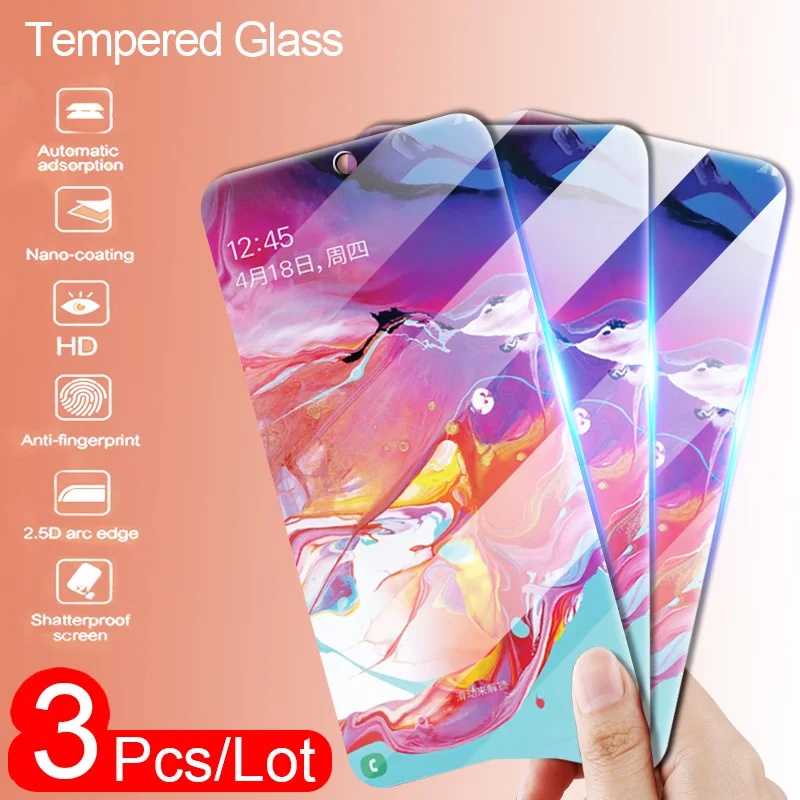 

3-1Pcs/Lot Full Cover Protective Glass For Samsung Galaxy A50 A40 A20 A10 A20E A70 A60 For Samsung M10 M20 M30 Tempered Glass