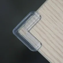 Lot de 4 protections de sécurité en forme de L pour bébé, couvercle Transparent pour coins de Table, Protection des bords de meubles pour enfants
