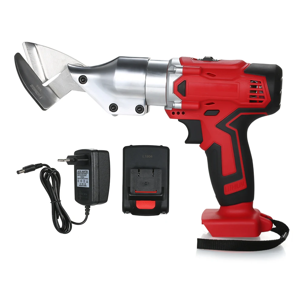

21V Li-ion Cordless Electric Scissor Metal Sheet Shear Cutter Scissors Rechargeable Rotating Head Power Tool