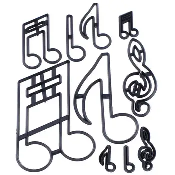 

10pcs notes black silhouette series fondant biscuit printing moulding pattern