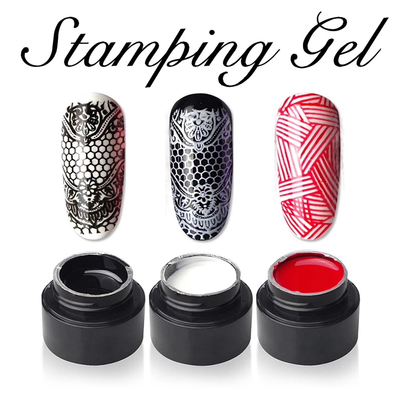 MONASI краска для штамповки гель ногтей художественный Гель-лак маникюра черный