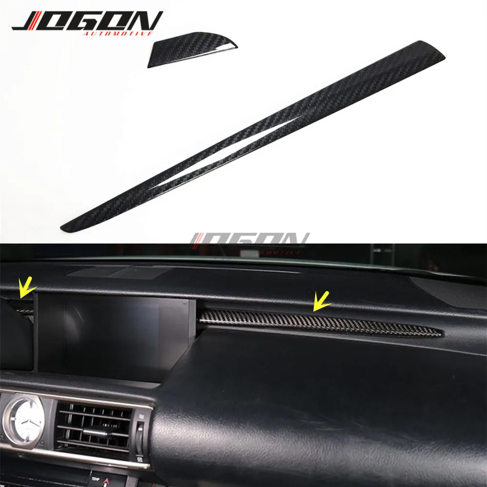 For Lexus IS 250 350 2014-2019 Car Interior Front Console Dashboard Panel Trim Instrument Panel Bright Bar Real Carbon Fiber