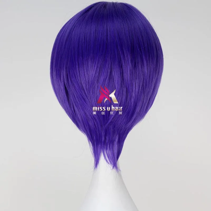 Tokyo Ghoul Shuu Tsukiyama Cosplay Wig Short Straight Purple Anime Cosplay Wig hair costumes +wig cap