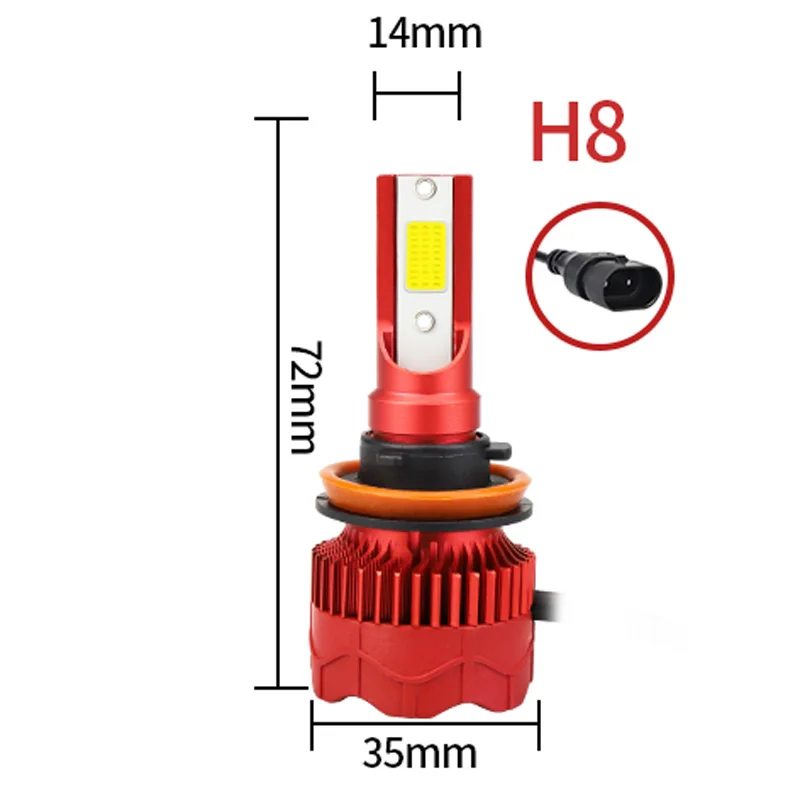1 пара фар лампы 4800LM 6000K Энергосберегающие COB H4/H7/9005/9006 50 Вт светодиодный ударопрочный водонепроницаемый Автомобильные фары лампы - Испускаемый цвет: H8 H9 H11