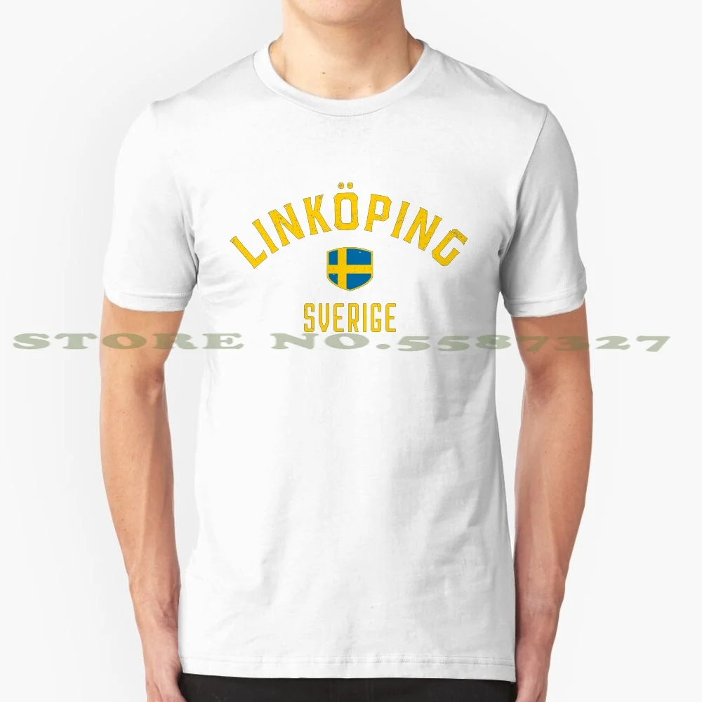 Linkопин Sverige шведская мода винтажные футболки linkопинг Шведский флаг сувенир