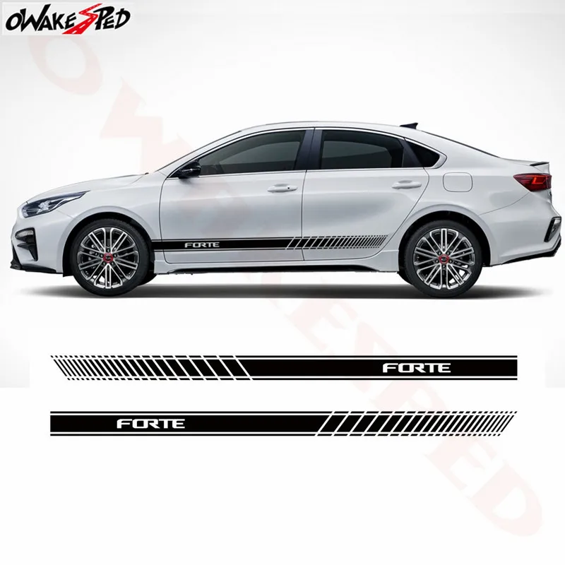 

Car Sport Stripes Sticker Auto Side Stripes Skirt Decor Decal For KIA Forte Cerato Automotive External Accessories Vinyl Decals