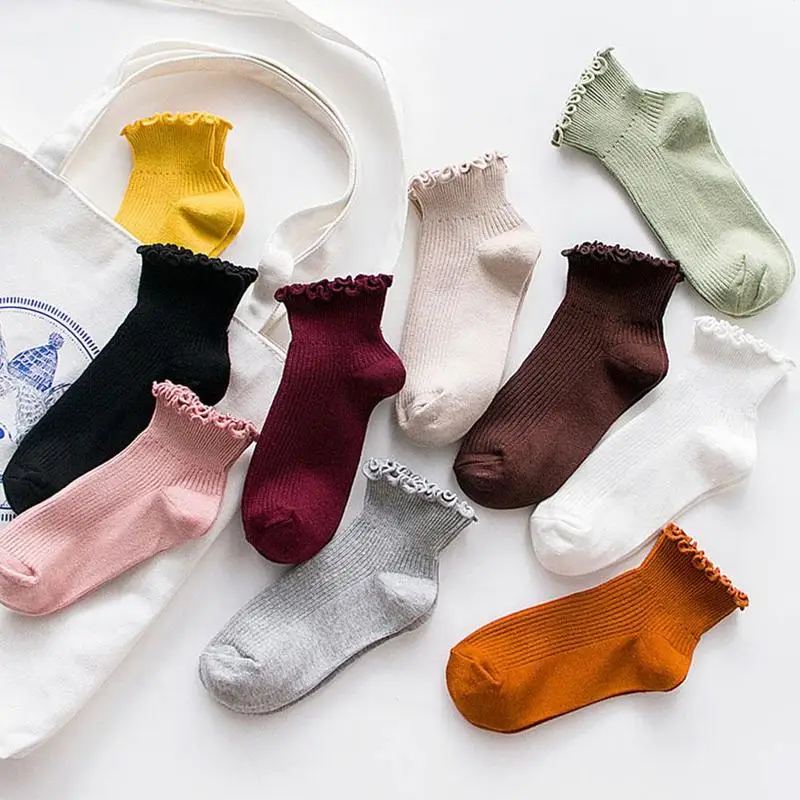 Милые носки до лодыжки в стиле ретро, мягкие хлопковые женские носки с кружевными оборками, летние милые носки принцессы наивысшего качества для девочек