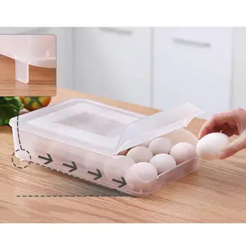 

Egg Holder for Refrigerator, Deviled Egg Tray Carrier with Lid Fridge Egg Storage Stackable Plastic Egg Containers