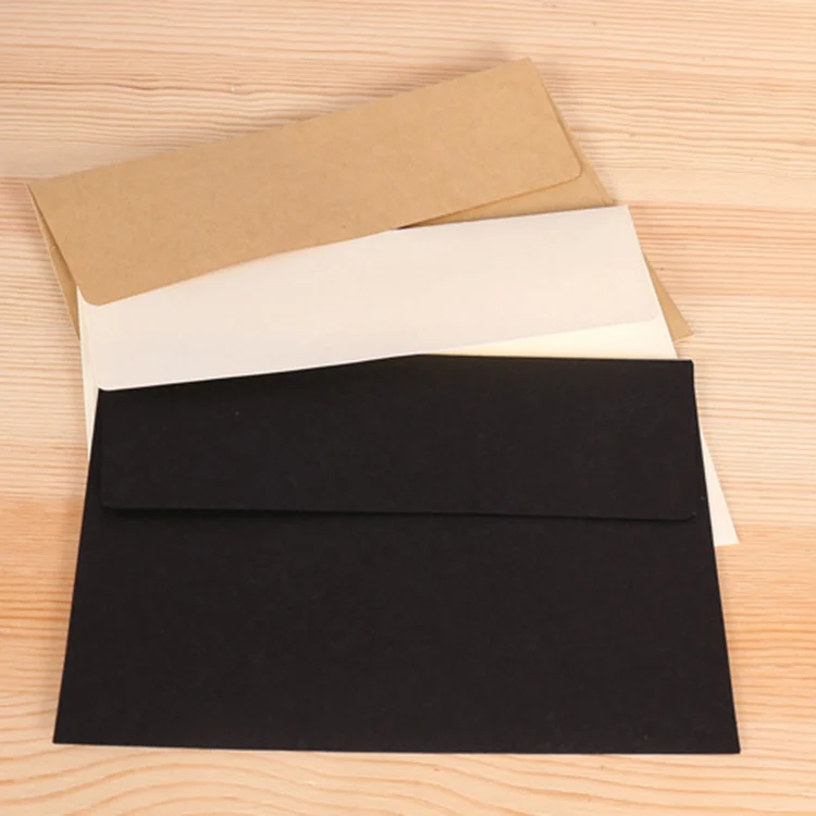 50 шт./упак. 17,5X12,5 см Черный Белый крафт бумажный конверт открытка письмо стационарная бумага для хранения подарок